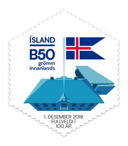 657A - Fullveldi Íslands 1918-2018 - Alþingishúsið - Sjálflímandi - 50g innanlands