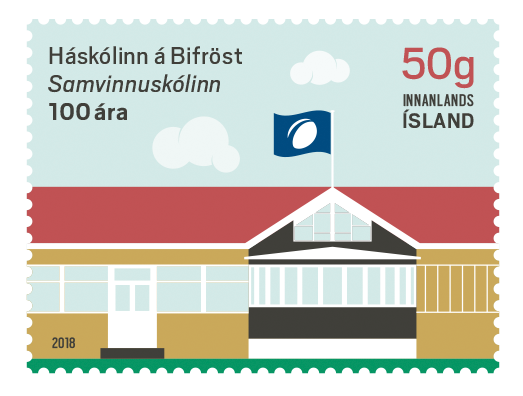 670A - Háskólinn á Bifröst/ Samvinnuskólinn 100 ára- Sjálflimandi - 50g innanlands