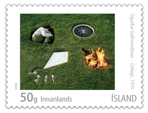 674A - Íslensk myndlist IX - SÚM - Sigurður Guðmundsson - Collage-  50g innanlands