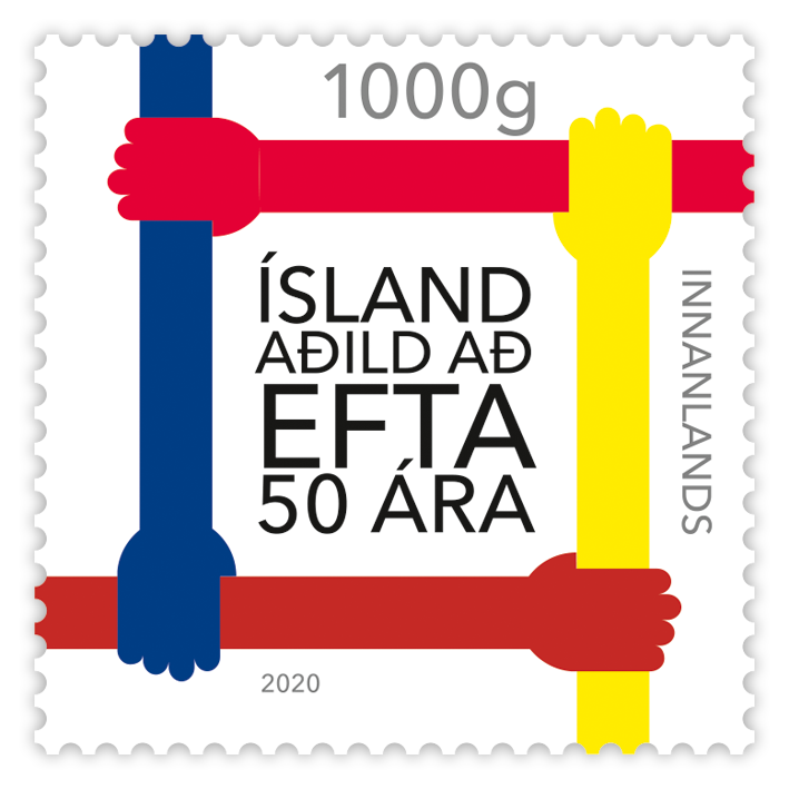 692A - Aðild Íslands að EFTA 50 ára - Sjálflímandi - 1000g innanlands