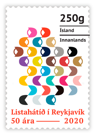 694A - Listahátíð í Reykjavík 50 ára, árið 2020. Sjálflímandi - 250g innanlands