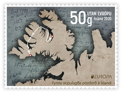 698B Europa stamps 2020 – Ancient Postal Routes - Self-adhesive - 50g outside Europe 