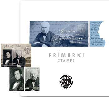 M101 - Jón Sigurðsson - Folder with stamps and souvenir sheet - 2011 