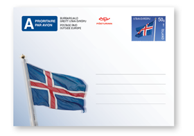 B07 - Postage prepaid postcard - The Icelandic flag - 2011